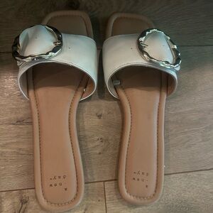 a new day Cream Sandals with Silver Accent